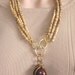 RESERVED: ASHIRA Natural Organic Bamboo with Brass and a Lovely Rich Chestnut Brown Tagua Ivory Nut Pendant Wire Wrapped in Brass