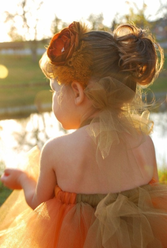 Burnt Orange Tutu Dress or Tutu---Available in Many Color Combinations----Perfect for WEDDINGS