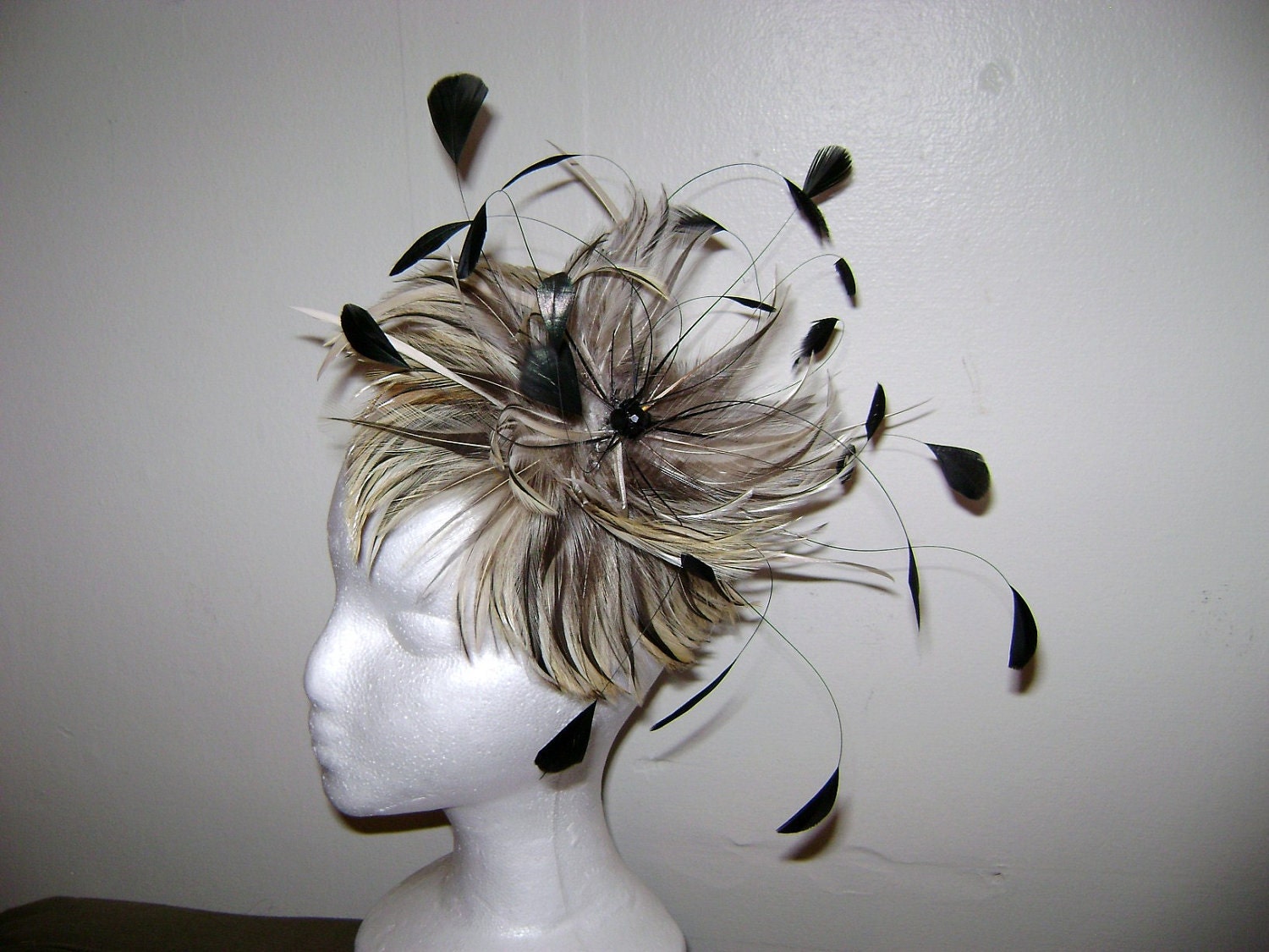 Great Gatsby Feather Fascinator Hat Barrette or Headband