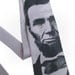Gift for Him - History Buff- Abraham Lincoln Screen Printed Necktie on Silver