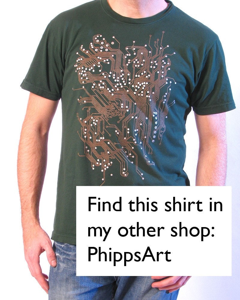Circuit Board Nerd Necktie - Metallic Copper and Silver Ink on Green or Black Tie