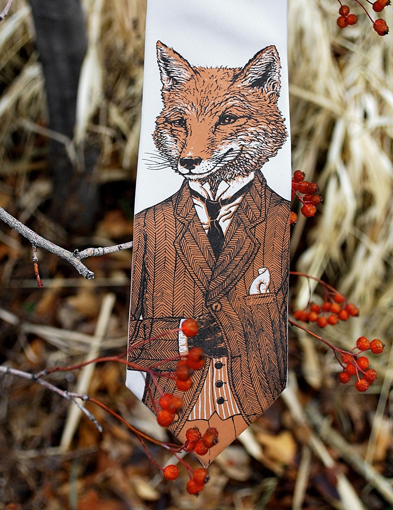 Tie - Dapper Fox Necktie - Men's Fox Tie