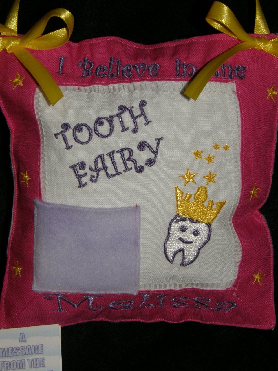 Personalized Tooth Fairy Pillow Princess Tooth Design Free Shipping
