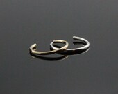 Set of two: gold and silver faux nose rings. Argentium Sterling Silver and 14K Gold filled smooth round shiny hoops fake nosering no pierce