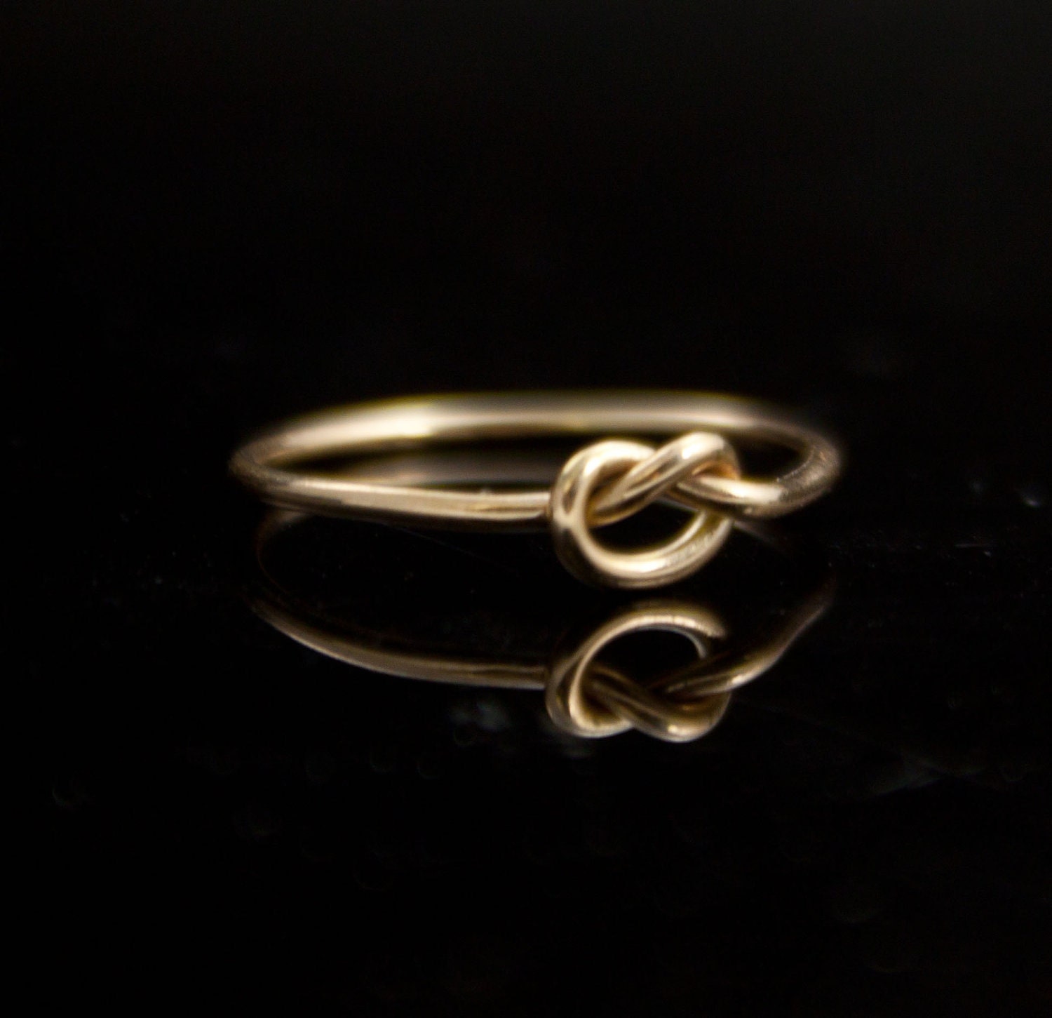 Gold Love knot ring - Solid 14 Karat gold infinity ring. Promise ring ...