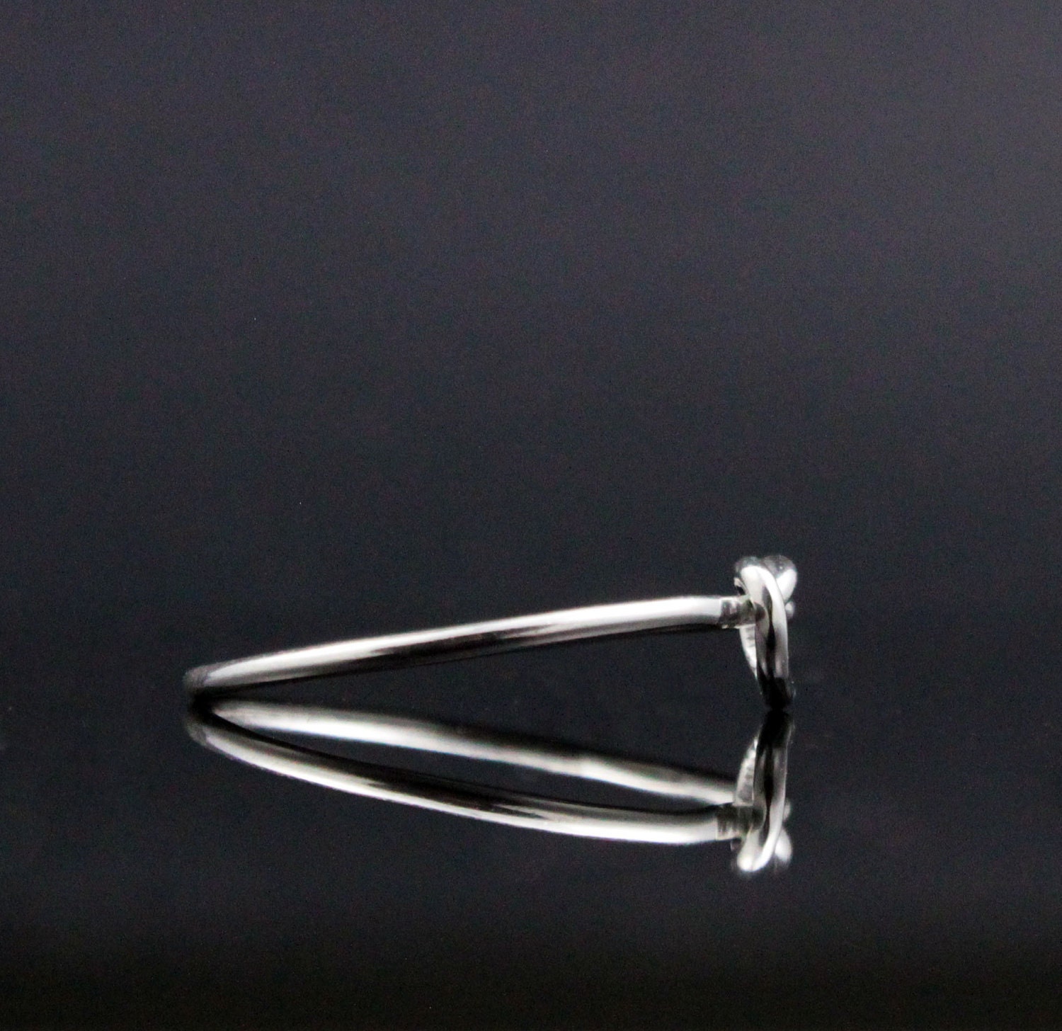 Sterling Silver heart ring. Love knot ring infinity ring. Unique promise ring, committment ring, Purity ring midi ring