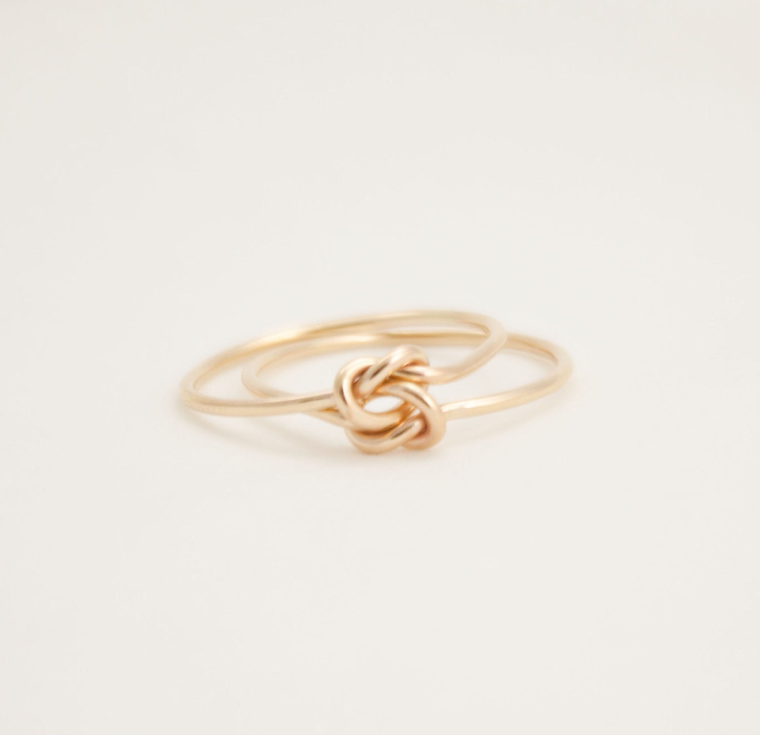 Solid 14K Gold Double knot ring. Infinity knot ring in 14 Karat gold. Yellow gold infinity ring. Promise ring, commitment, wedding, celtic
