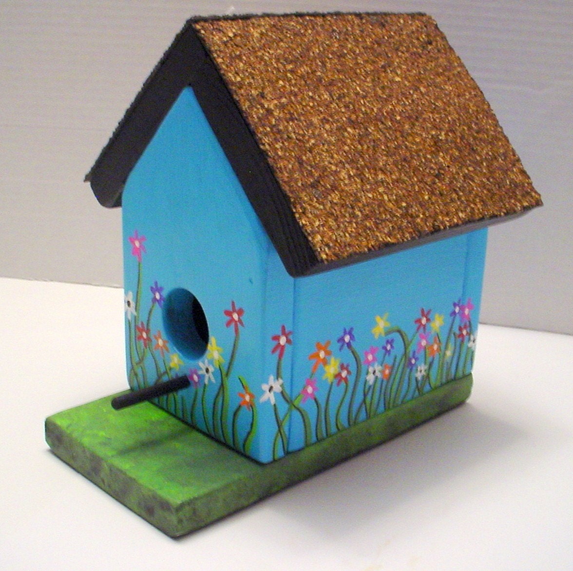 Blue Spring Flower Birdhouse