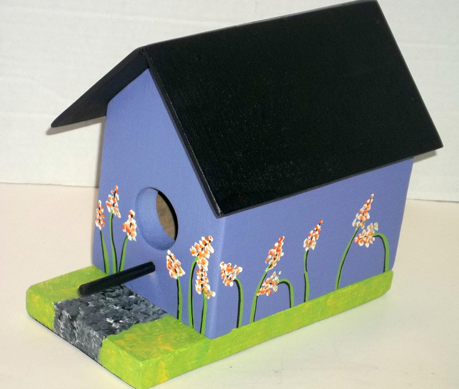 Garden Flower Birdhouse in Purple