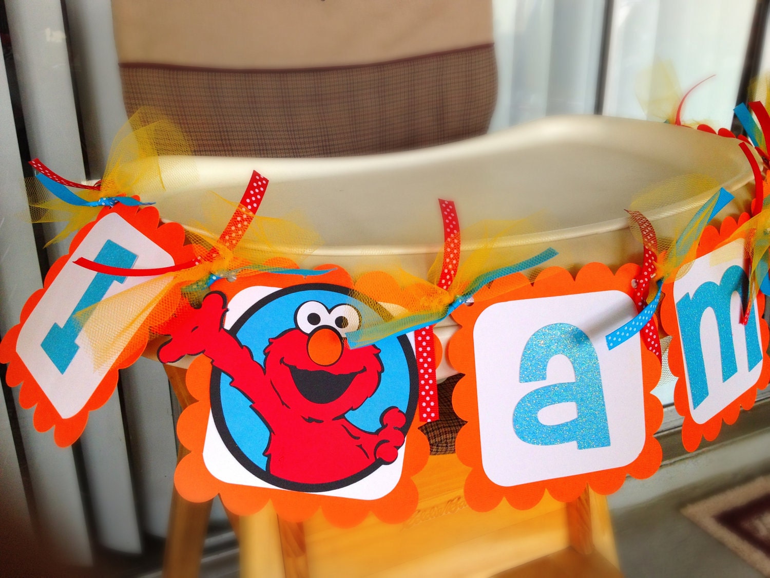 Sesame Street Elmo High Chair Banner for Birthday or any themed event