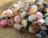 2 strands --Colorful Agate 12mm round coin designer Beads --30pcs Full Strand