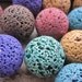 5 Strands -- Colorful Lava Stone 20mm Round Ball Designer Beads-- 20pcs Full Strand