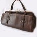 Antique 1950 French DOCTOR Dark Caramel Genuine Leather Bag
