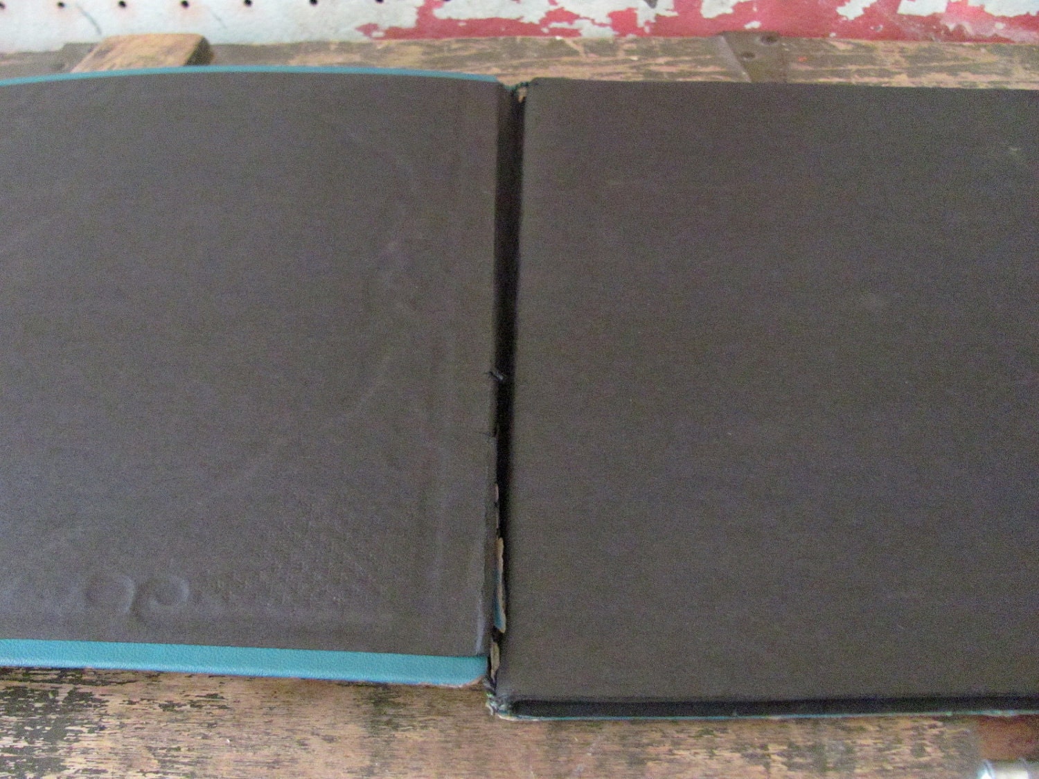 antique tall ship album or scrapbook