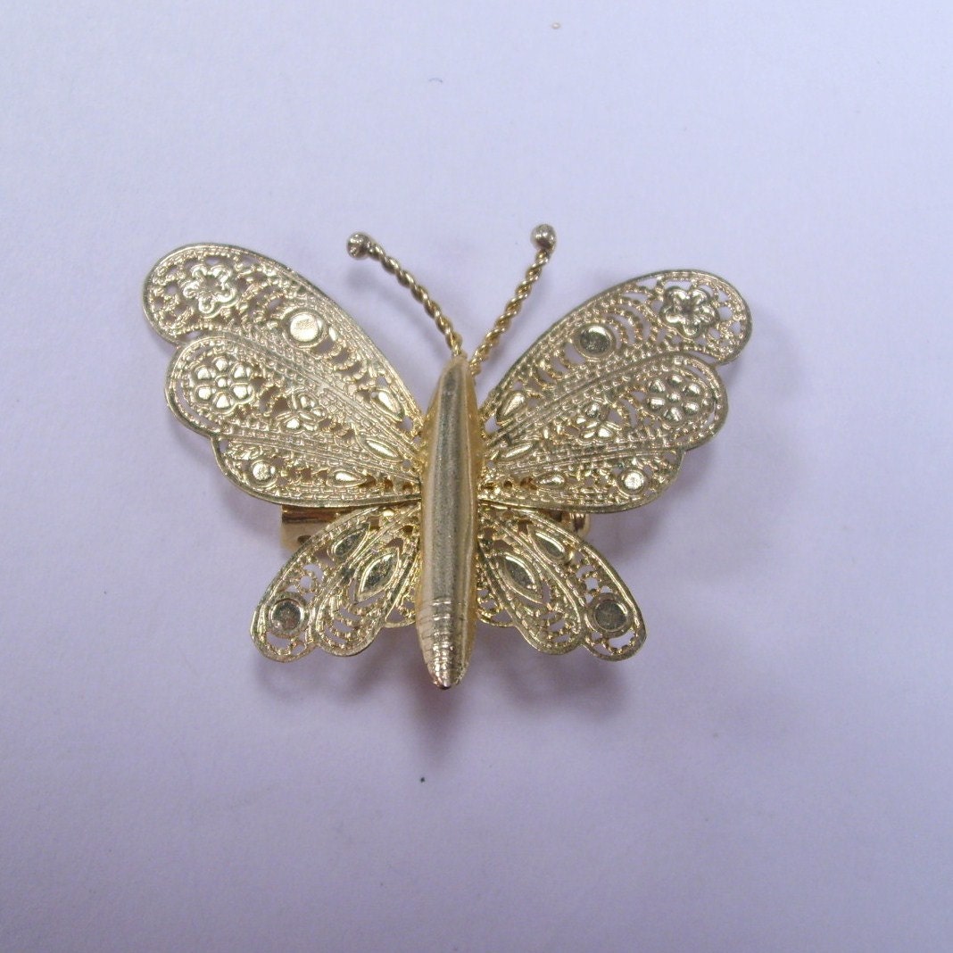 filigree butterfly brooch