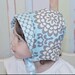 Baby Bonnet Reversible Wallflowers in Blue, Sun Hat by Willow Handmade