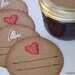 Mason jar gift labels - hearts - 12pc - regular or wide-mouth