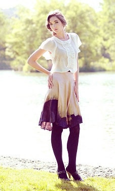 Vintage Inspired Ombre Circle Silk Skirt - Josephine - PennyRaeVintage