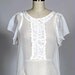 Vintage Inspired Silk Chiffon Ruffle Blouse White - Daisy