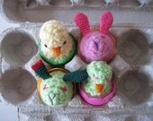 SPRING SALE Crocheted zombie bunny with egg