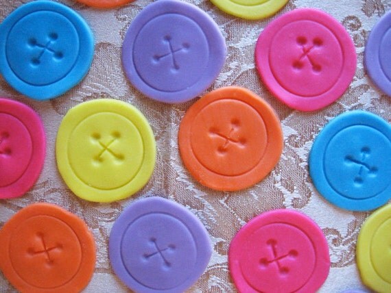 24 fondant buttons-You choose any color (EDIBLE) Il_570xn
