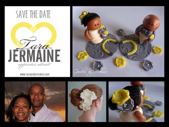 Fondant bride & groom personalized (EDIBLE) Il_570xn
