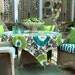 Decorative Designer Indoor / Outdoor -  Suzani Pillow Cover - 18x18 inches - Fahri - Teal / Lime / Taupe / Sand and Ivory