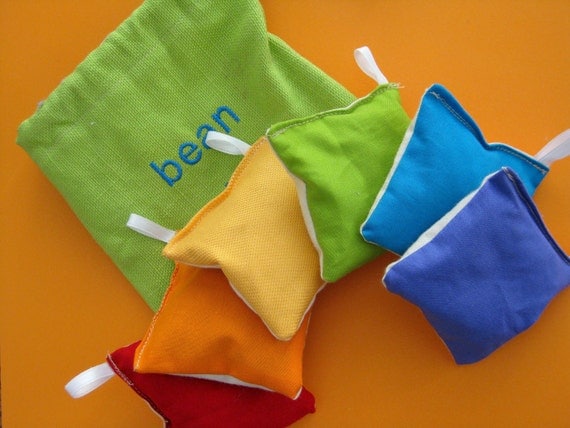 Rainbow Bean Bag Game Set with Embroidered Bag