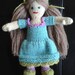 100% Wool Doll, Handknit, Blonde, All Natural
