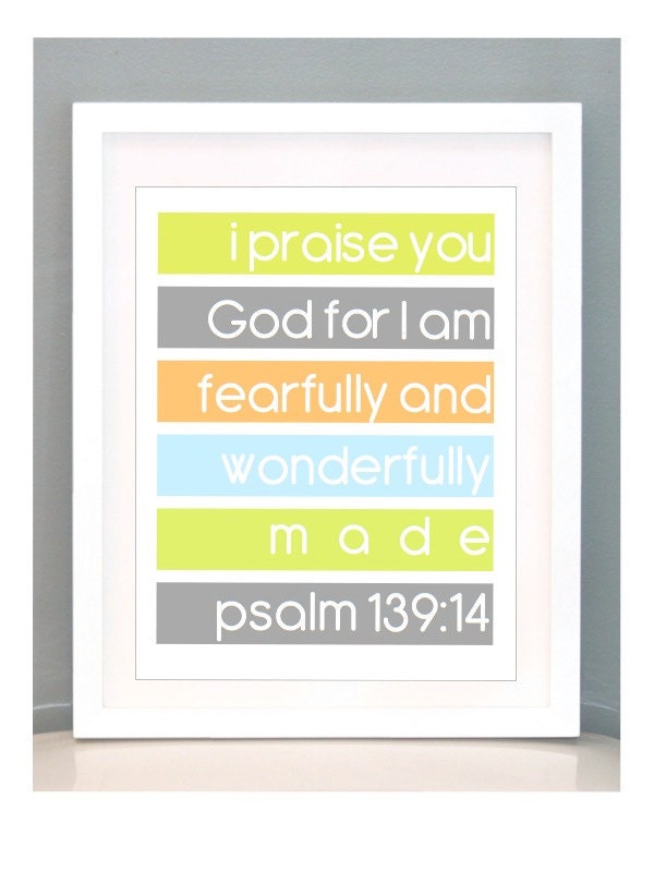 11x14 Fearfully and Wonderfully Made Poster