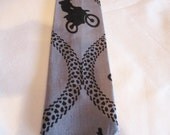 Boys Tie Bikes and Skateboards Gray and Black