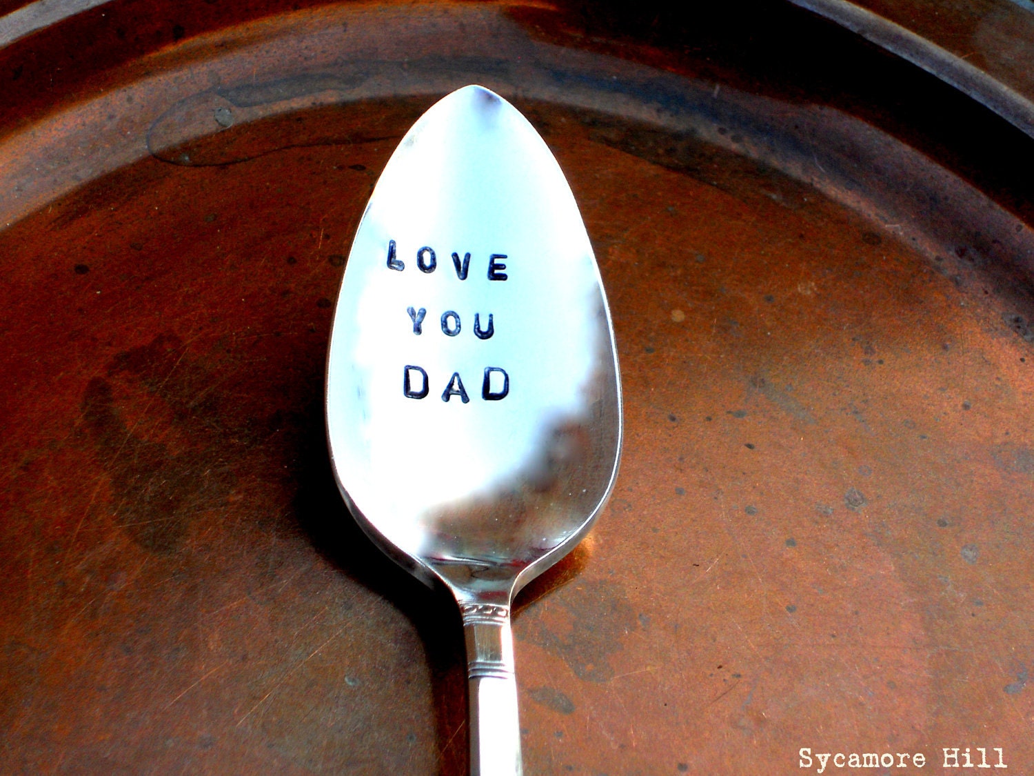 Love You DAD - The O R I G I N A L - Upcycled Vintage Coffee Spoon, Hand Stamped by Sycamore Hill