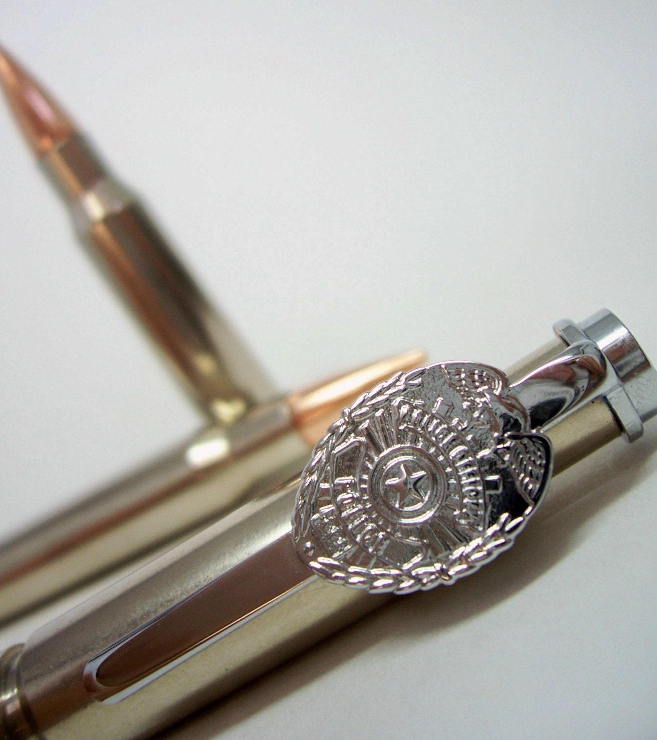 Policeman Badge Authentic Bullet Ink Pen by BulletDesigns on Etsy
