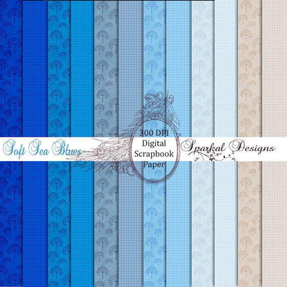 Beach Blue Paper Blue Sea Digital Paper Checkered Paper Wedding Invitation Paper Beige and Blue Bridal Paper Instant Download Scrapbooking Il_570xn