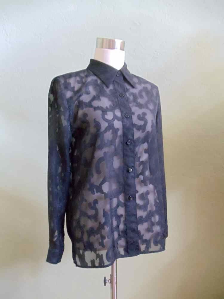 Veleno New York Sheer Black Blouse