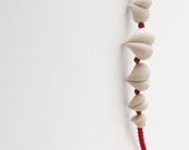 red coral romantic necklace - minimal cute heart jewellry - nO.192 'Tears shape little hearts' . Made to order