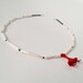 nO.181 'red long flowers between stick pearls' necklace