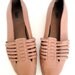 90's tan leather woven cut out flats size - 8.5