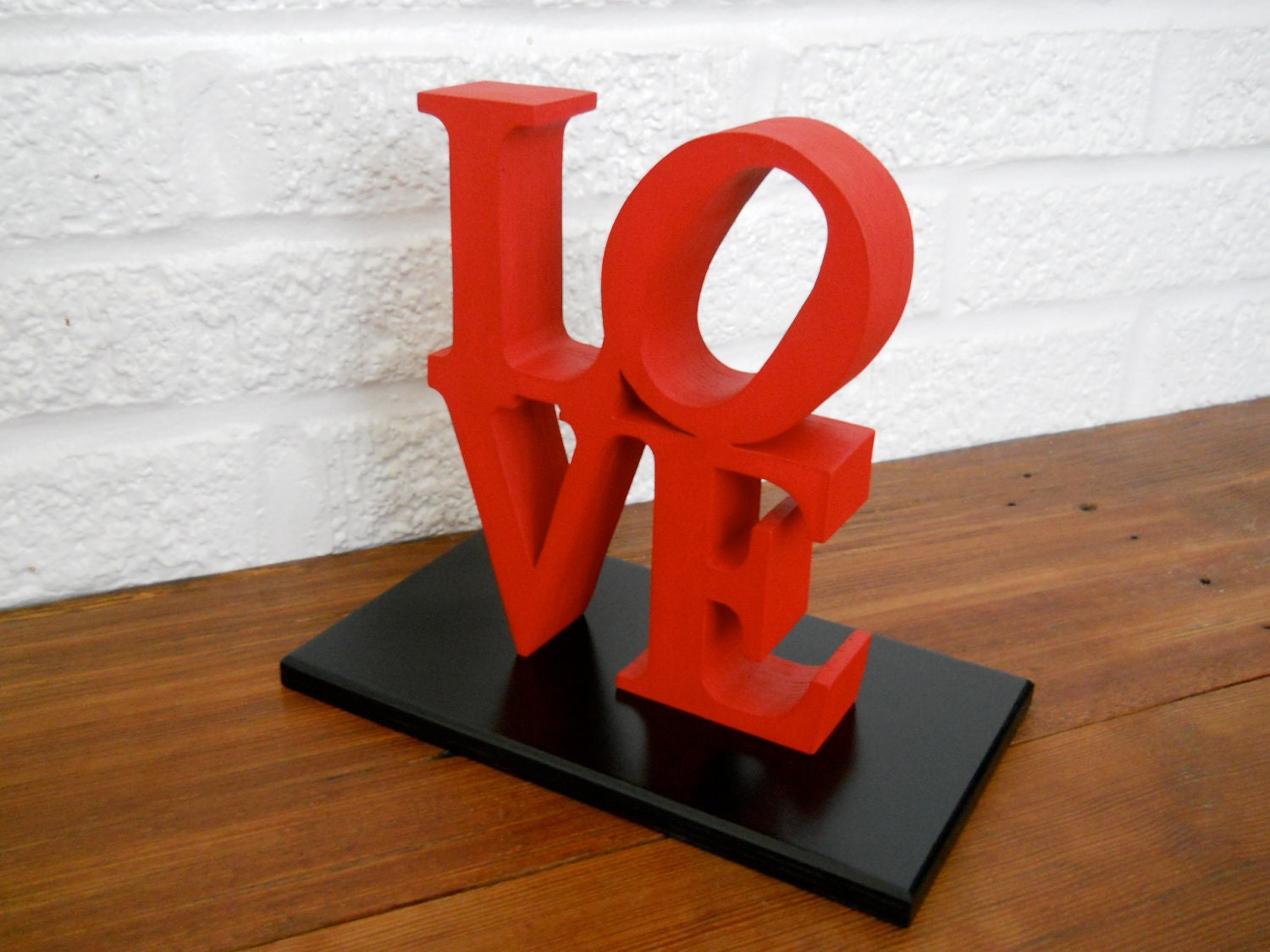 Items similar to Red LOVE Word Art, All Wood Word Block, Stand Alone or