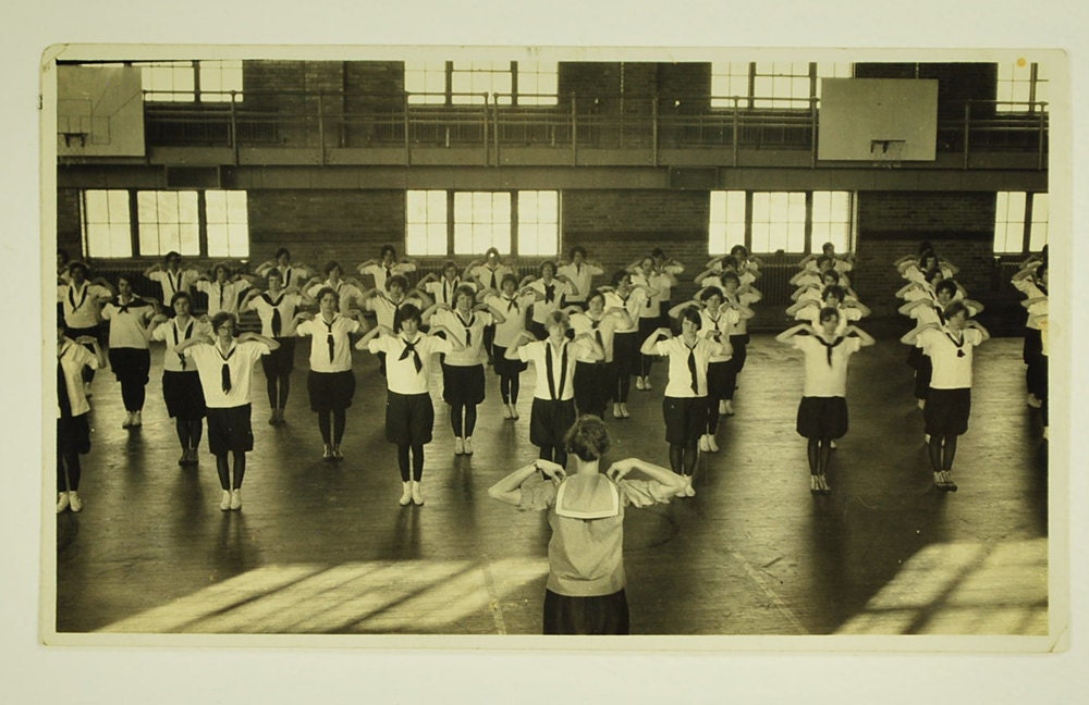 Vintage Snapshot, 1929, Gym Class" Photography, Paper Ephemera, Old Photo, Photo Image, Collectibles