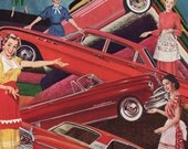 Auto Show Housewives by The Feral Housewife, mid century collage print