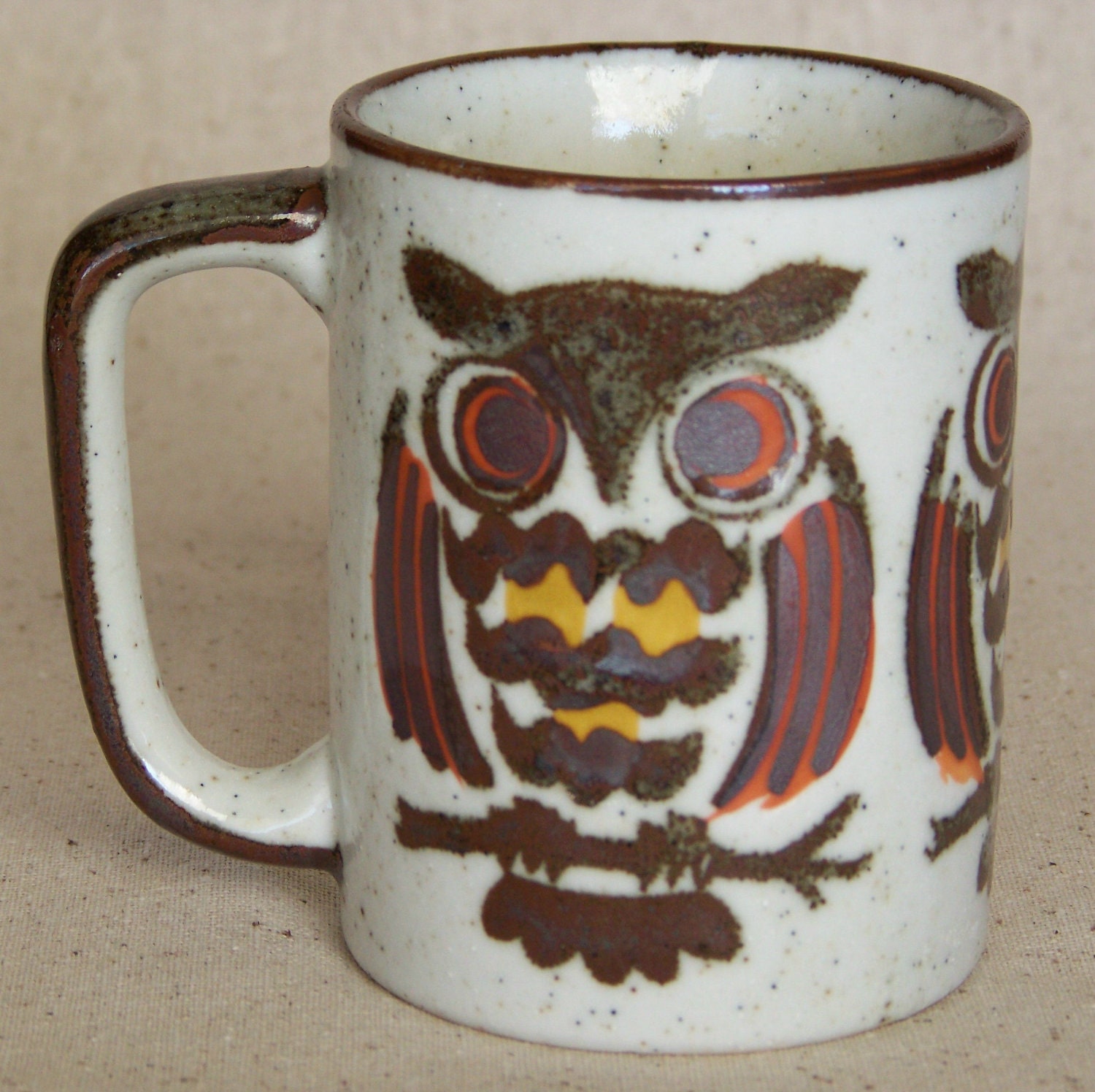 Owls of Three Keep Finding Me Vintage Stoneware Owl Mug