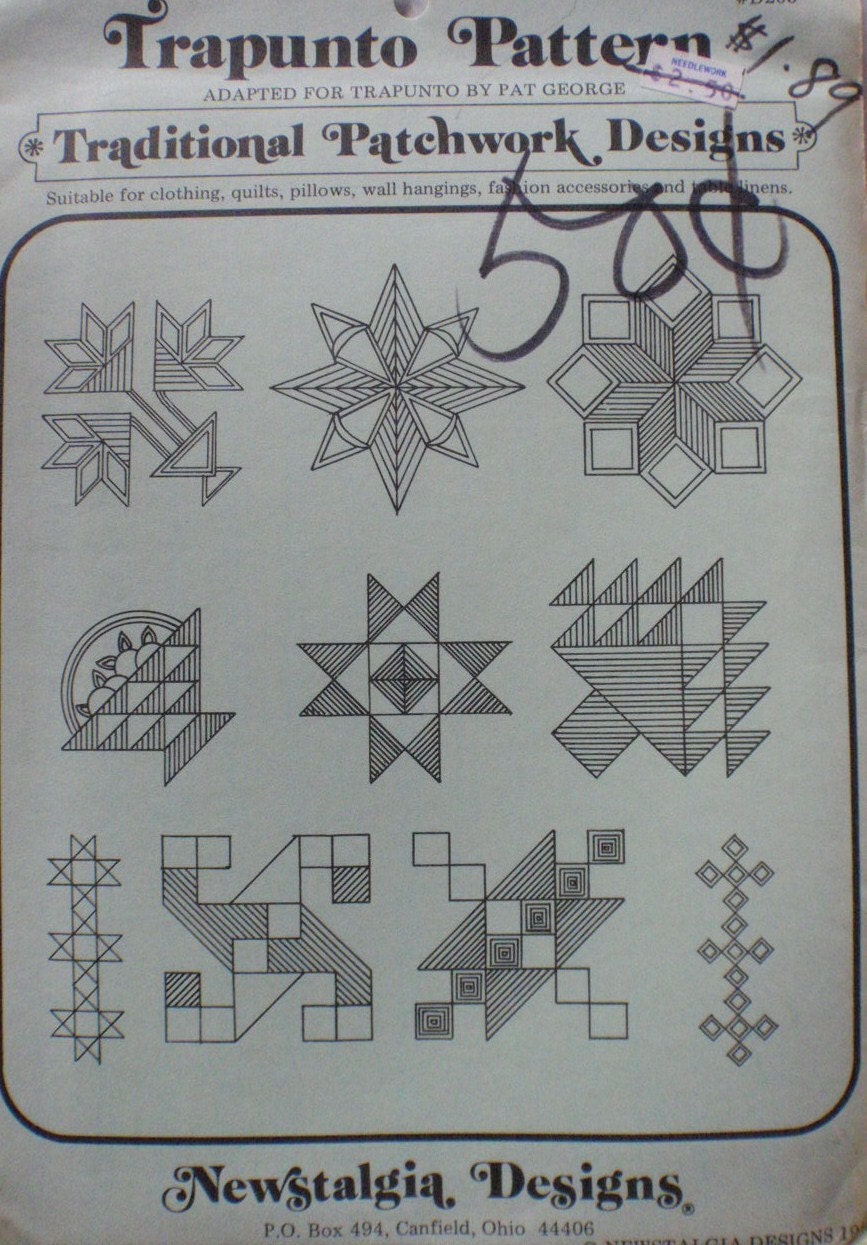 Traditional Patchwork Designs Trapunto Patterns