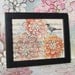 without Ped... recycled book art original painting on Antique1950s sheet music, zinnias and bird silhouette, by Cat Seyler designs