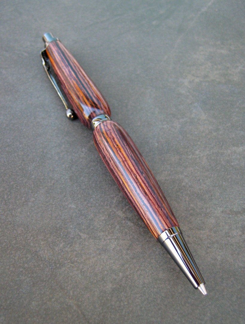Wood Mechanical Pencil Fancy Slimline Style Cocobolo by GrainWorks
