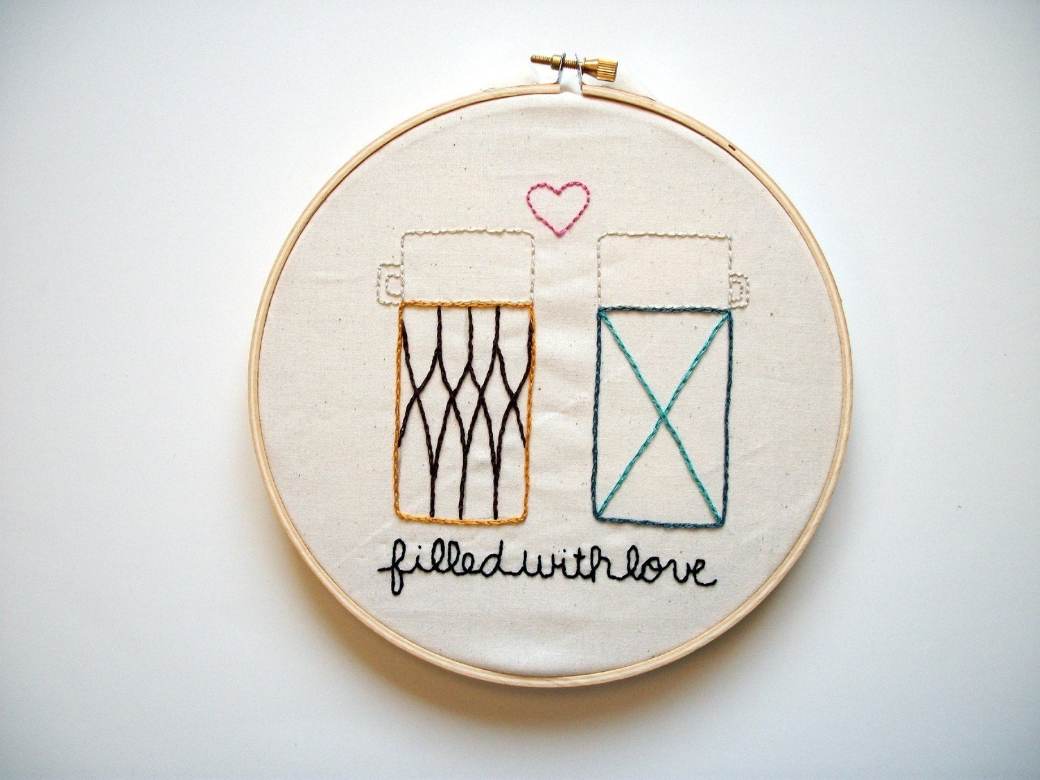 Filled with Love Thermos Inspired Embroidery Pattern PDF