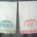 HANDTOWELS - HIS and HERS - set of handtowels - pink - turquoise - hostess gift