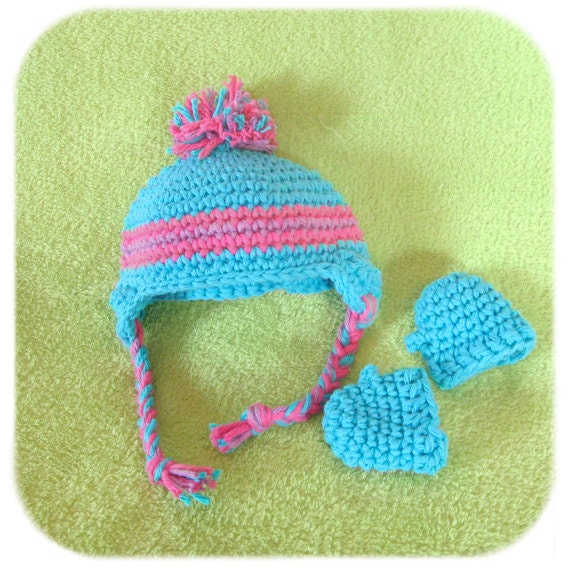 winter hat and gloves zombie plush costume crochet cotton ready to ship