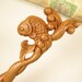 Exquisite Peach Wood Hair Stick - Fish