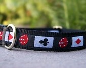 Dog Collar Adjustable Quick Release - Black Casino